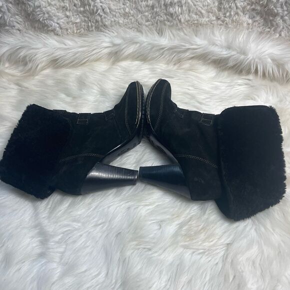 Sofft Womens Skagen Leather Black Suede Mid Calf Fold Over Cuff  Boots S… - Picture 7 of 11